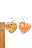 Metallic Ceramic Heart Earrings